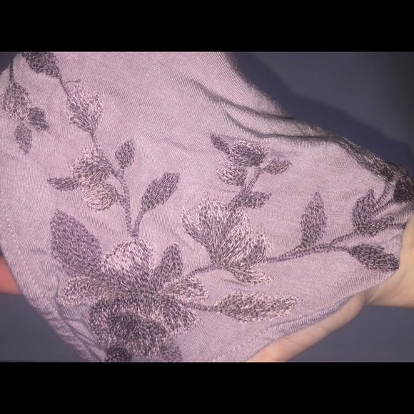 Purple American Eagle embroidered Loose Peplum Top - Picture 6 of 7